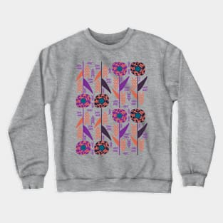 Purple Flowers and Arrows Crewneck Sweatshirt